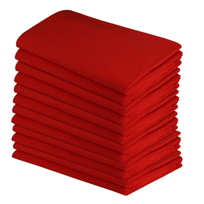 DG Collections 100% Cotton Flour Sack Towels â€“ 12 Pack, 27x27 Inches, Red, Lint-Free, Pre-Washed, Hemmed Edges â€“ Reusable Kitchen Towels for Cleaning, Embroidery, Printing & Crafts - Red - Image 1